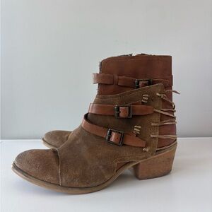 ROAN by Bed Stu Jag Suede Leather Ankle Booties Boots Women’s 8